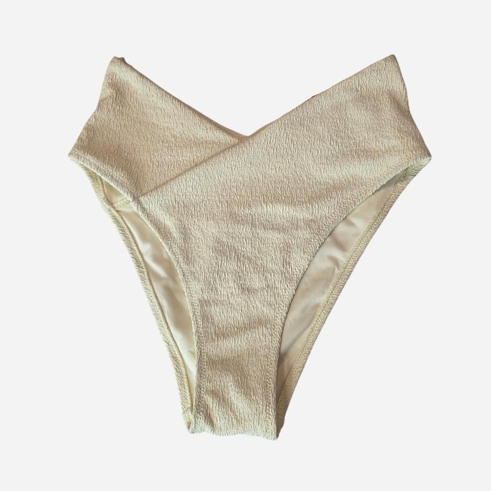 H&M cream polyester & elastane bikini bottoms in Womens Size XS